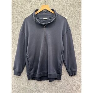 Flippa K Boyfriend Zip Neck Sweatshirt Size Small Navy Blue